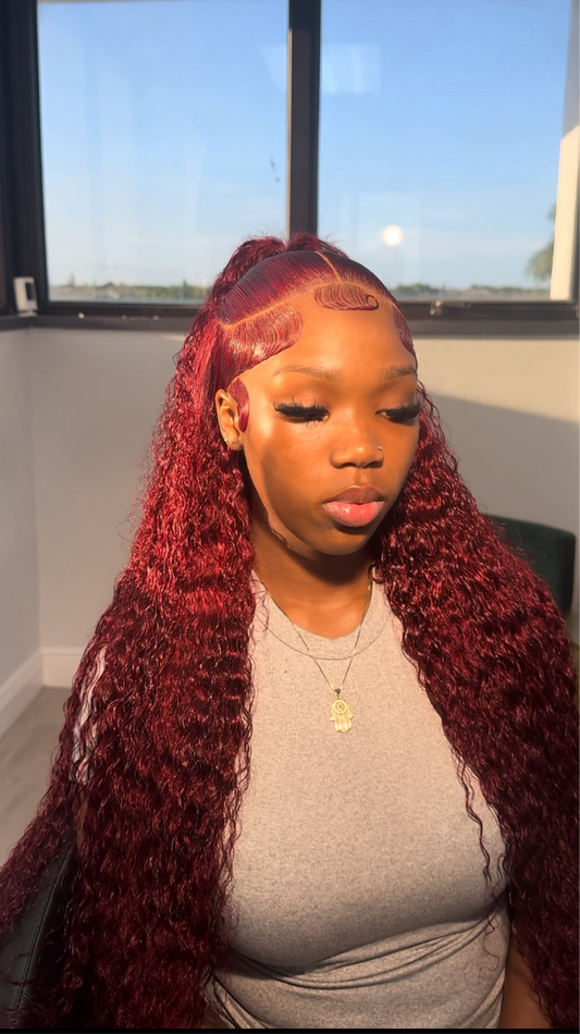 Burgundy Curly