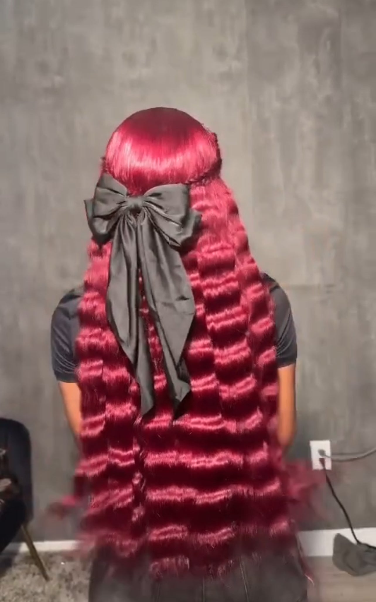 Burgundy Curly